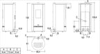 Stufa a pellet Piazzetta P 230 T usata, con design moderno e display digitale, visibile in un ambiente domestico.