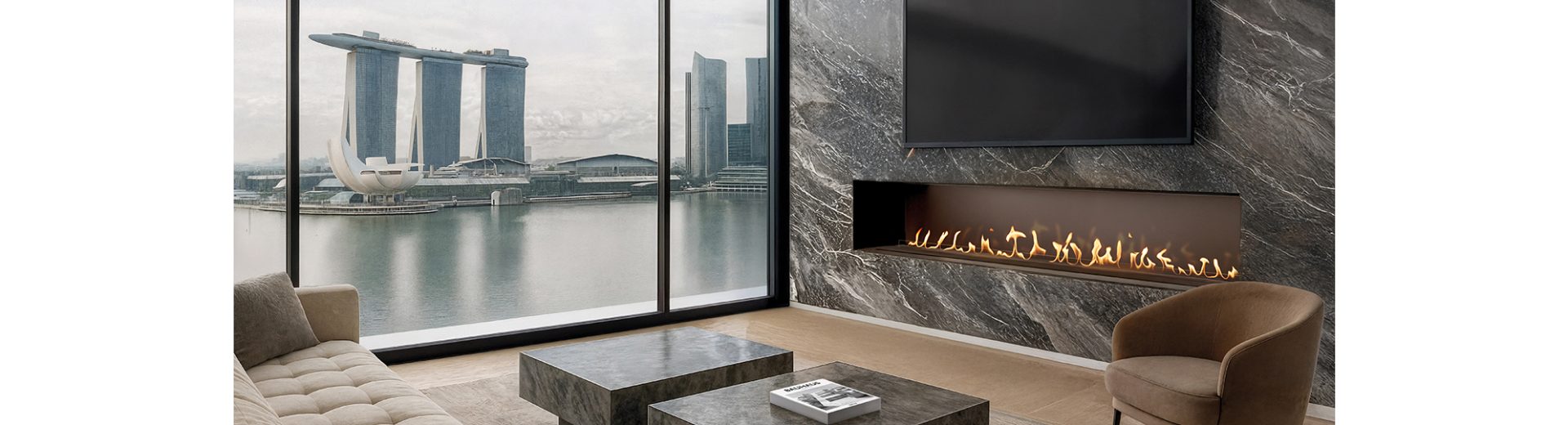 Bruciatore a bioetanolo Planika FLA4 Burner, design moderno in acciaio, per ambienti eleganti e riscaldamento con bioetanolo.
