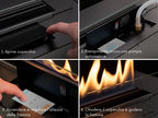 Bruciatore a bioetanolo Planika FLA4, modello FLA4 Burner, con design moderno e finiture eleganti per ambienti interni.