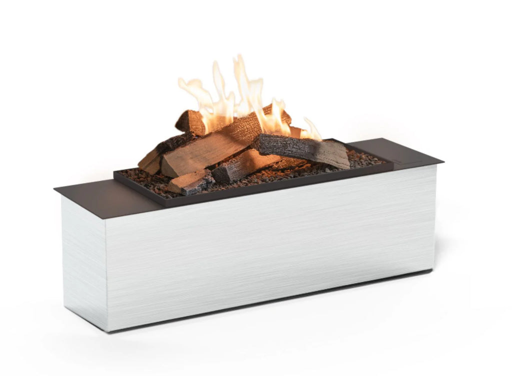 Bruciatore a bioetanolo Planika FLOGS Burner con fiamma visibile e design elegante, ideale per ambienti moderni e accoglienti.