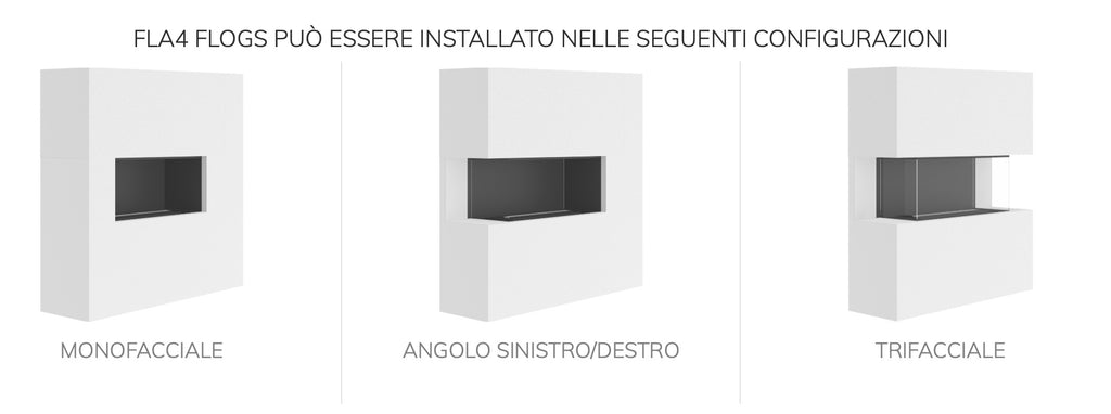 Bruciatore a bioetanolo Planika FLOGS Burner, design moderno e compatto per ambienti interni con fiamma visibile