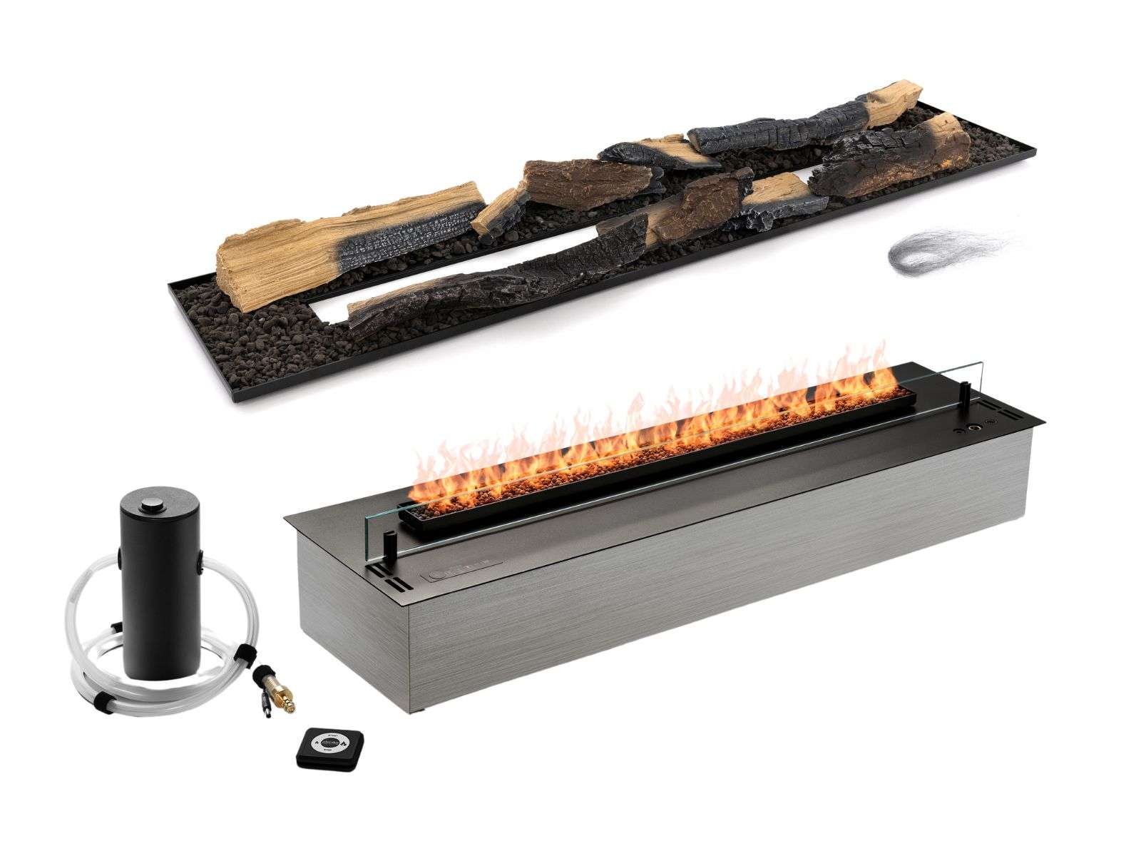 Bruciatore a bioetanolo Planika Neo Burner con design elegante e moderno, visibile in immagine.