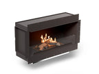 Caminetto a bioetanolo Planika FLOGS Box con focolare a gas e bruciatore standard frontale, design moderno e compatto.