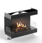 Caminetto a bioetanolo Planika FLOGS Box con bruciatore FLOGS 790, design moderno e frontale, per ambienti eleganti.