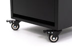 Caminetto a gas Planika Faro nero con fiamma visibile, design moderno e stile elegante per ambienti domestici raffinati.