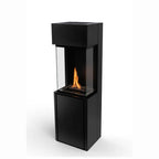 Stufa a bioetanolo Planika Arcticon nera, moderna e compatta, con finitura elegante e design innovativo.