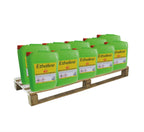 Bioetanolo liquido Ethaline di Tecno Air System, contenuto in tanica da 100 litri, vista del contenitore e etichetta.