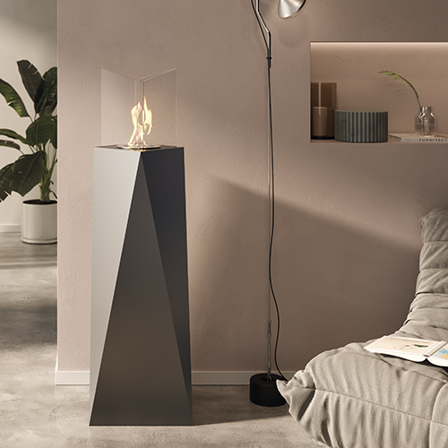 Caminetto a bioetanolo Tecno Air System Nairobi, elegante biocamino con finitura moderna, ideale per ambienti domestici.