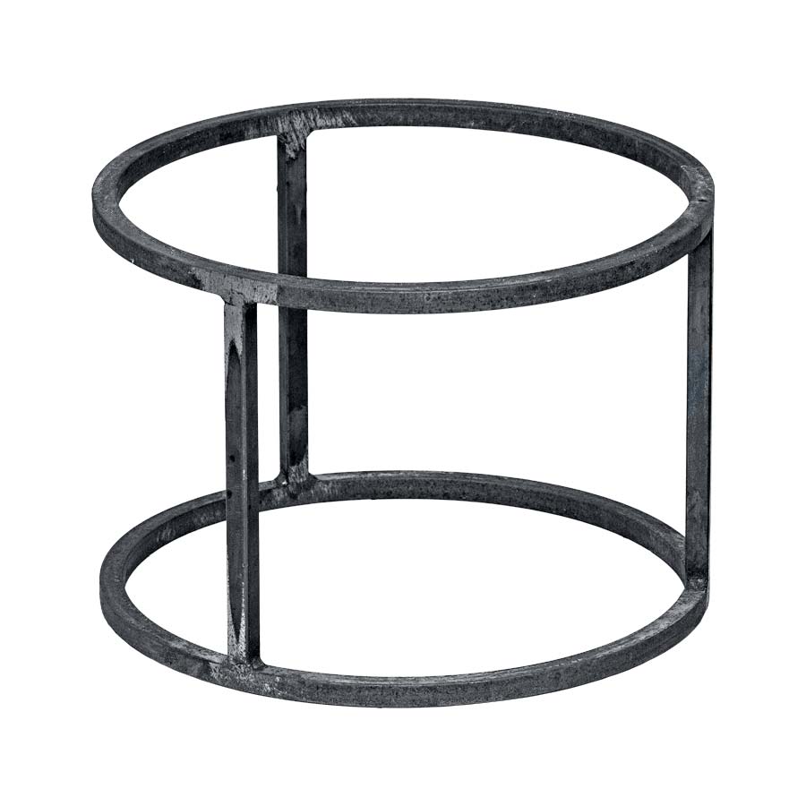 Anello porta legna in acciaio di Vulcano Fire, accessorio per barbecue, con manici robusti e design pratico.