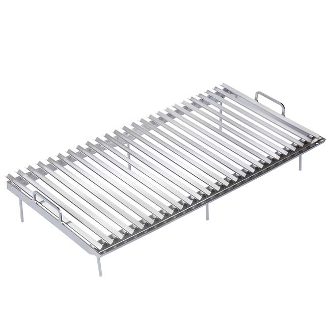 Griglia a V media Vulcano Fire, accessori per barbecue, in acciaio resistente, ideale per cucinare carne e verdure alla griglia