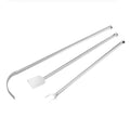 Set di accessori da cucina Vulcano Fire per barbecue, include spatole, pinze e utensili in acciaio inox per grigliate.