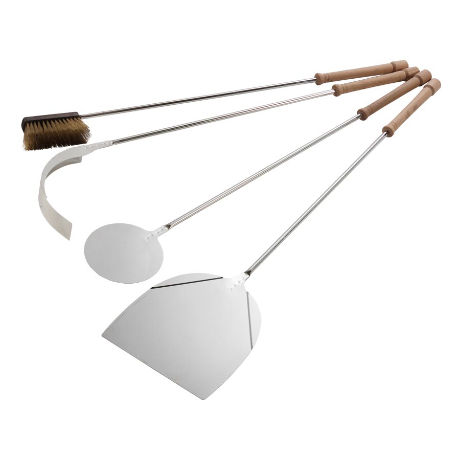 Set di accessori per pizza Vulcano Fire per barbecue con strumenti e teglie per preparare e cuocere pizza all'aperto.