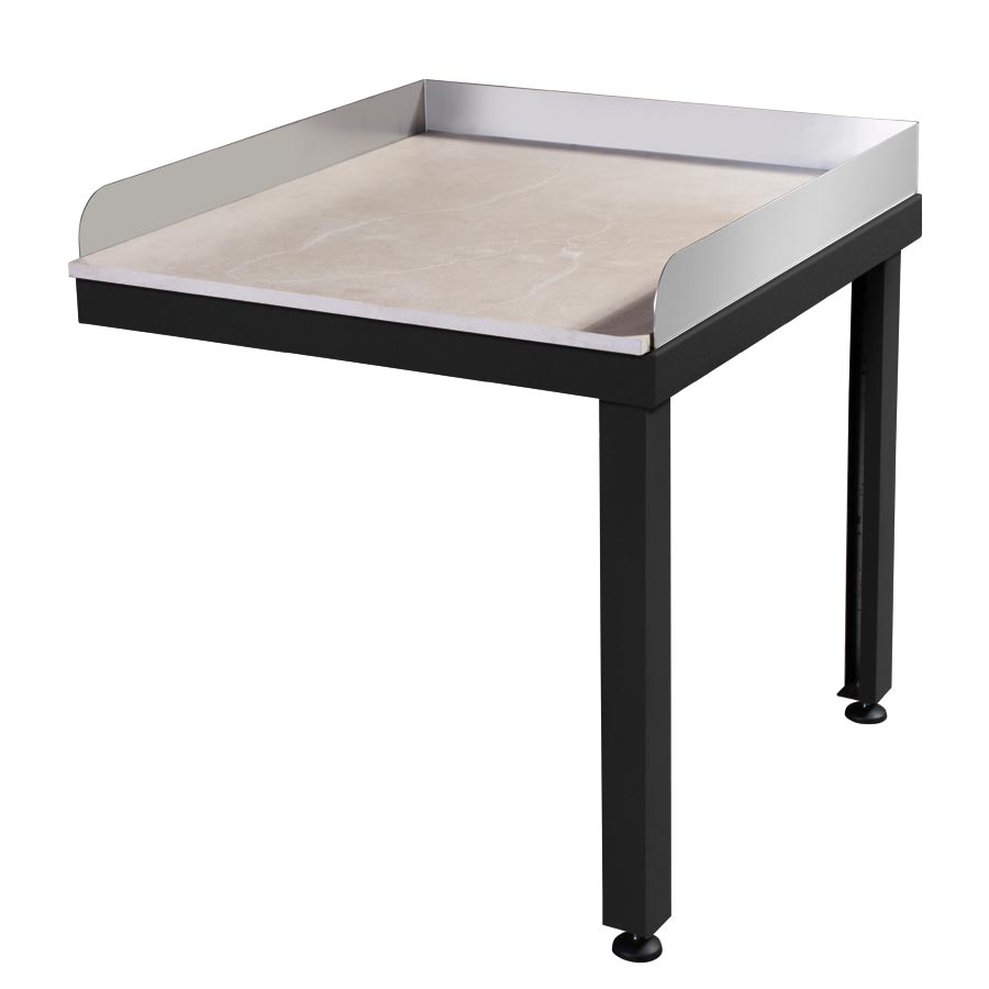 Piano in marmo nero Vulcano Fire, accessori per BBQ, superficie resistente e elegante per preparare cibi alla griglia