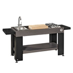 Piano di lavoro in cucina da esterno Vulcano Fire, superficie resistente e funzionale per cucinare all'aperto.
