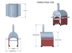 Forno a legna Vulcano Fire per pizza grande in grigio, con porta e finiture robuste, ideale per cene all'aperto.