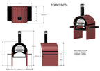 Forno a legna Vulcano Fire Pizza Piccolo grigio, compatto e ideale per cucinare pizza in modo tradizionale.